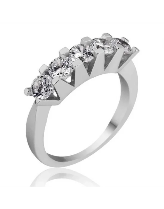 Gümüş 5 Taş Bayan Yüzük