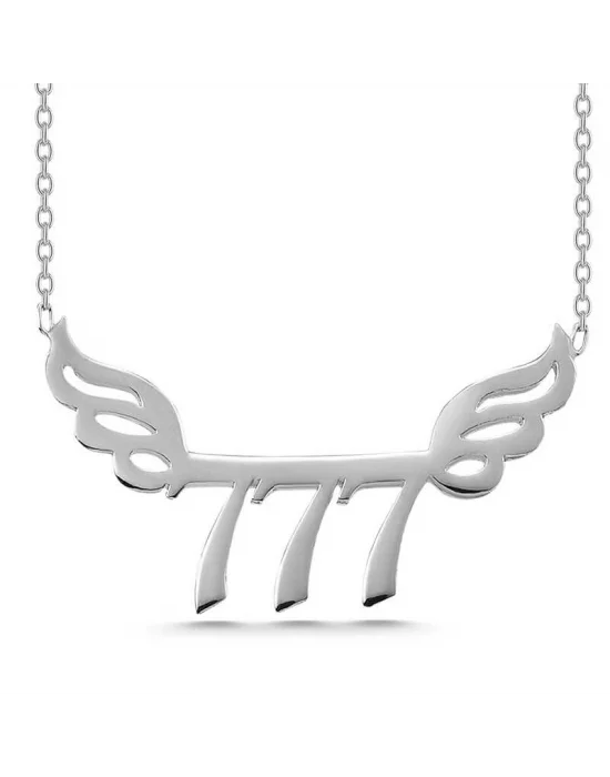 Gümüş 777 Melek Sayısı Kadın Kolye