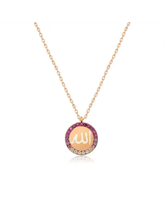 Gümüş Allah Yazılı Bayan Kolye