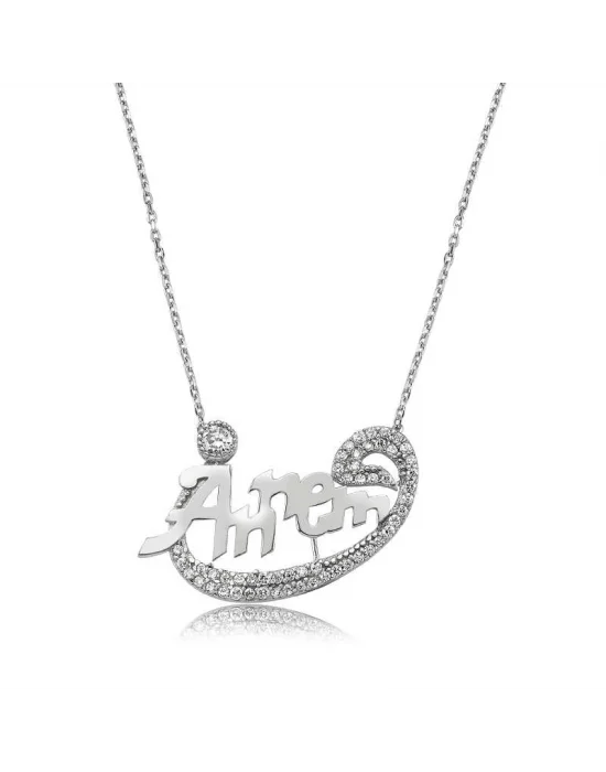 Gümüş Annem Vav Bayan Kolye