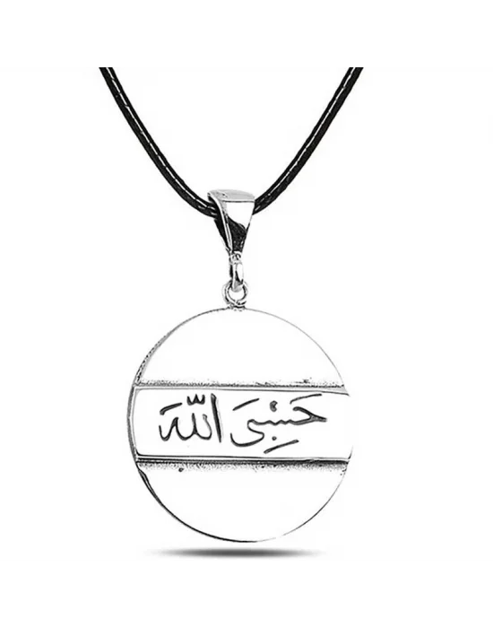 Gümüş Arapça Hasbiyallah Yazılı Kolye