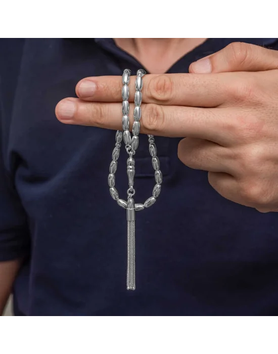 Gümüş Arpa Kesim Erkek Tesbih