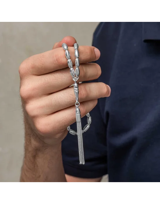 Gümüş Arpa Kesim Erkek Tesbih