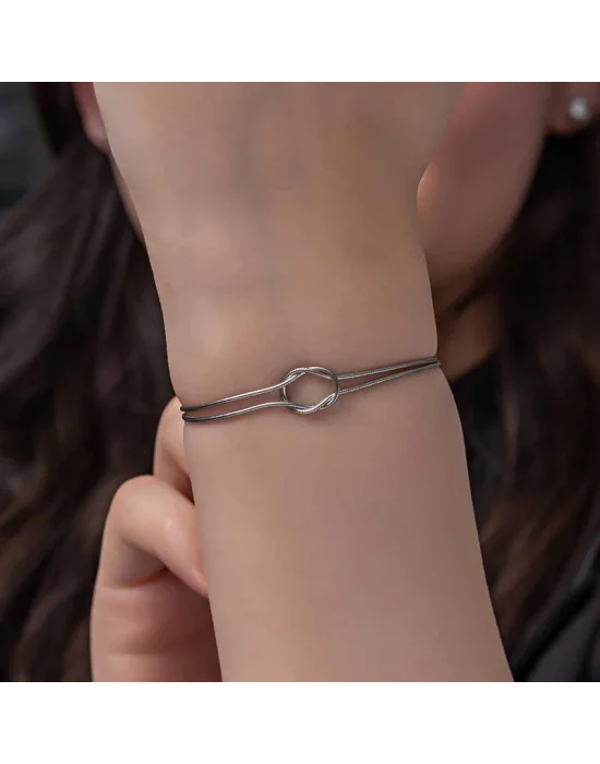 Gümüş Aşk Düğüm Kadın Bileklik