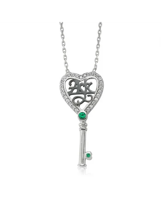 Gümüş Aşk Yazılı Anahtar Bayan Kolye