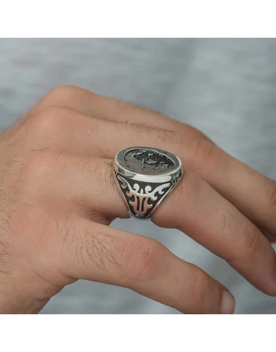 Gümüş Atatürk Silüeti Erkek Yüzük