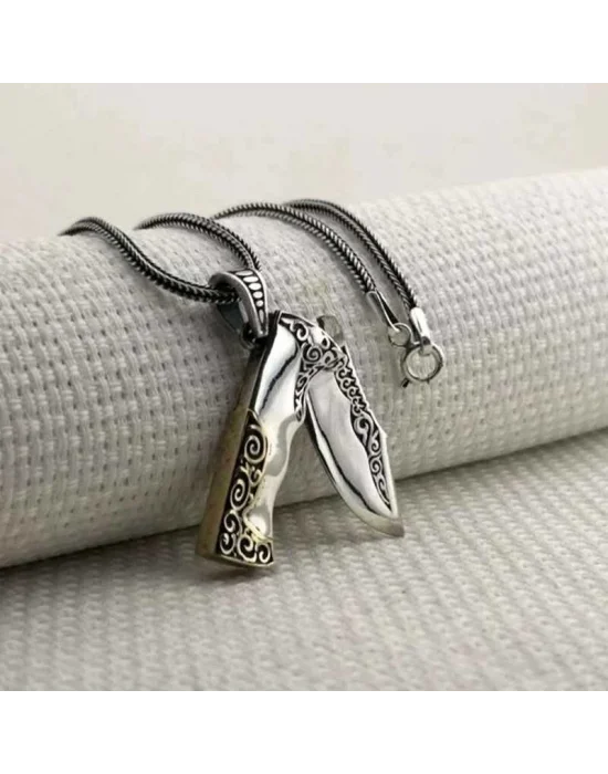 Gümüş Avcı Bıçağı Erkek Kolye