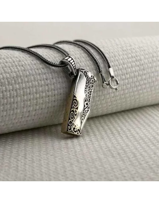 Gümüş Avcı Bıçağı Erkek Kolye