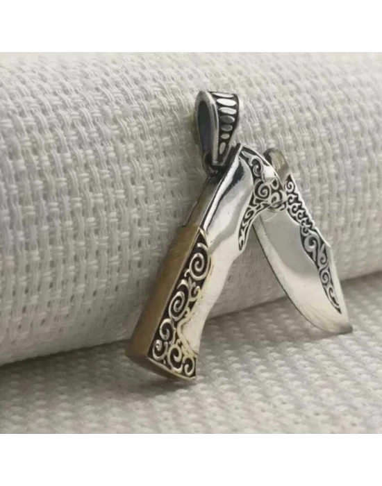 Gümüş Avcı Bıçağı Erkek Kolye Ucu