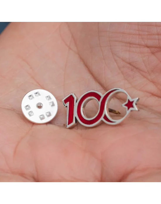 Gümüş Ay Yıldız 100.Yıl Rozet