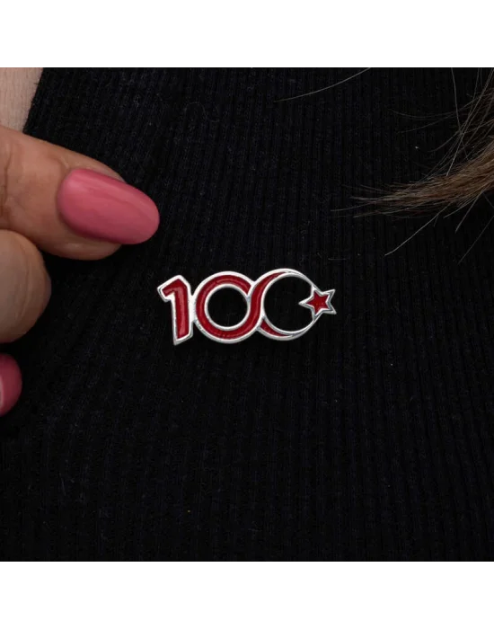 Gümüş Ay Yıldız 100.Yıl Rozet