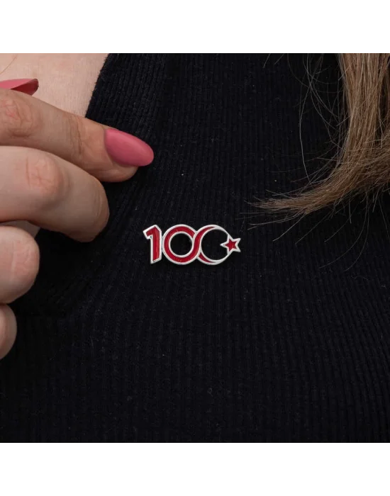 Gümüş Ay Yıldız 100.Yıl Rozet