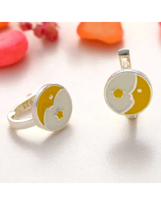 Gümüş Ay Yıldız Çocuk Küpesi