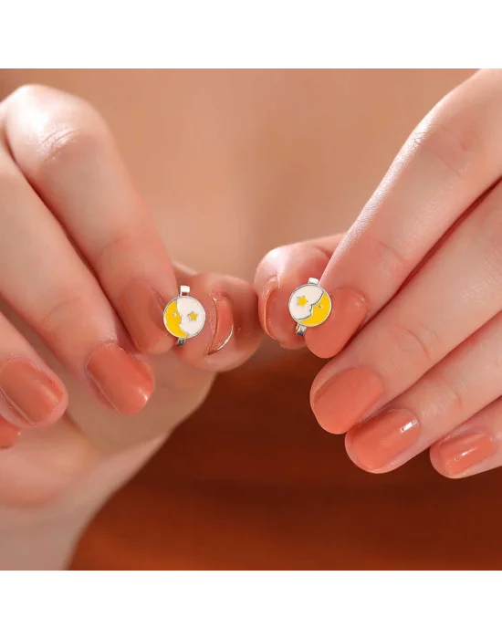 Gümüş Ay Yıldız Çocuk Küpesi