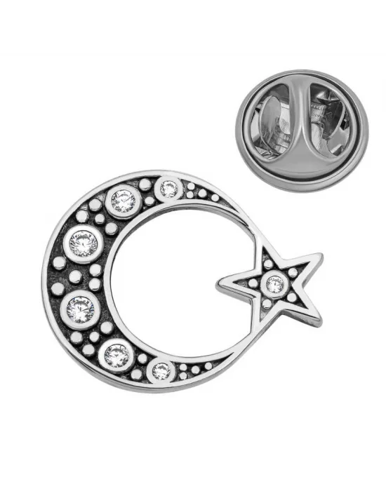 Gümüş Ay Yıldız Rozet