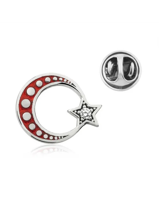 Gümüş Ay Yıldız Rozet