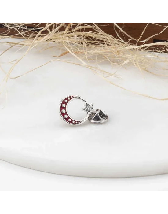 Gümüş Ay Yıldız Rozet