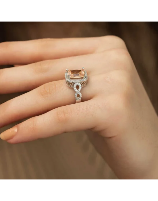 Gümüş Baget Kare Bayan Yüzük