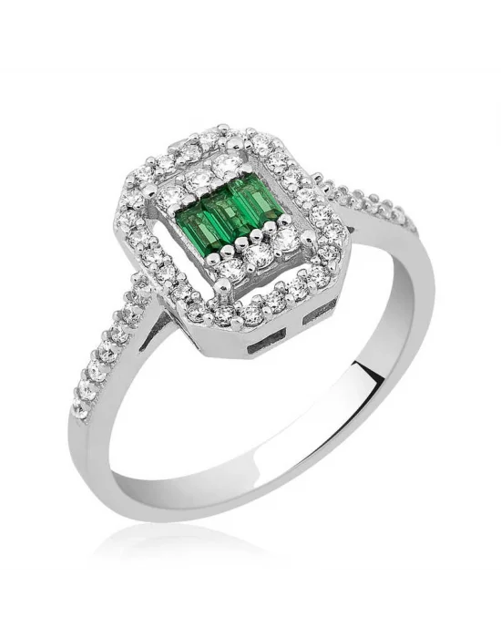 Gümüş Baget Kesim Bayan Yüzük