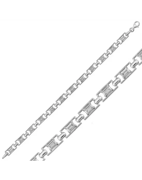 Gümüş Baget Su Yolu Bayan Bileklik