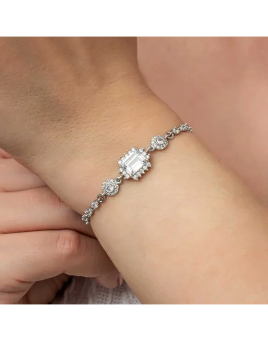 Gümüş Baget Su Yolu Kadın Bileklik