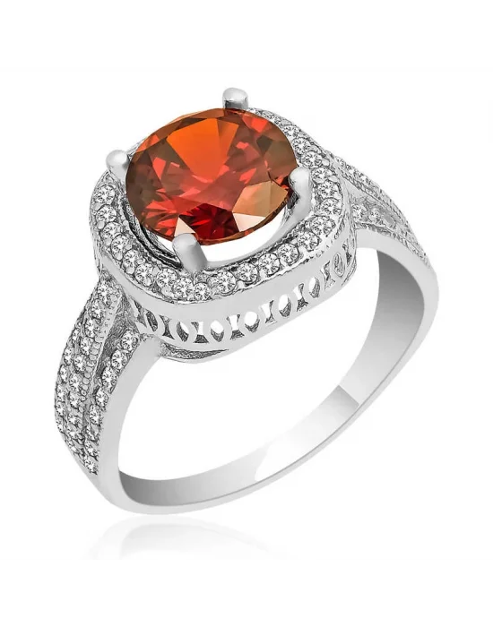 Gümüş Baget Yuvarlak Bayan Yüzük