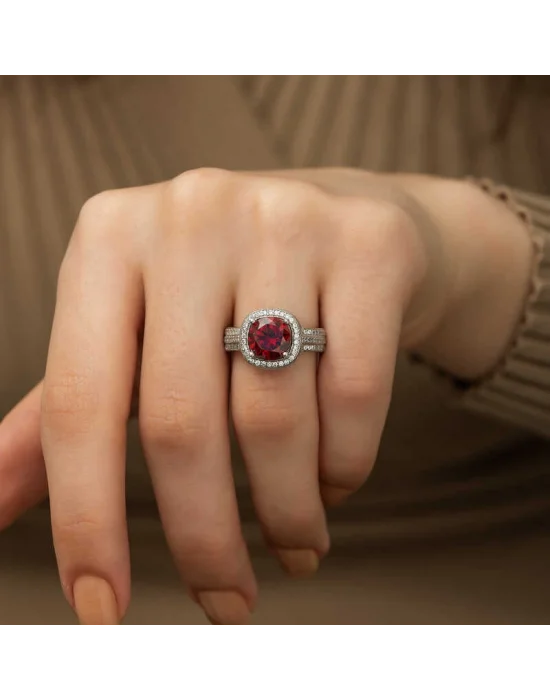 Gümüş Baget Yuvarlak Bayan Yüzük