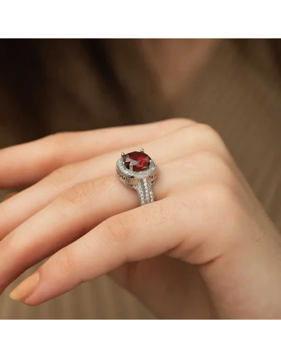 Gümüş Baget Yuvarlak Bayan Yüzük