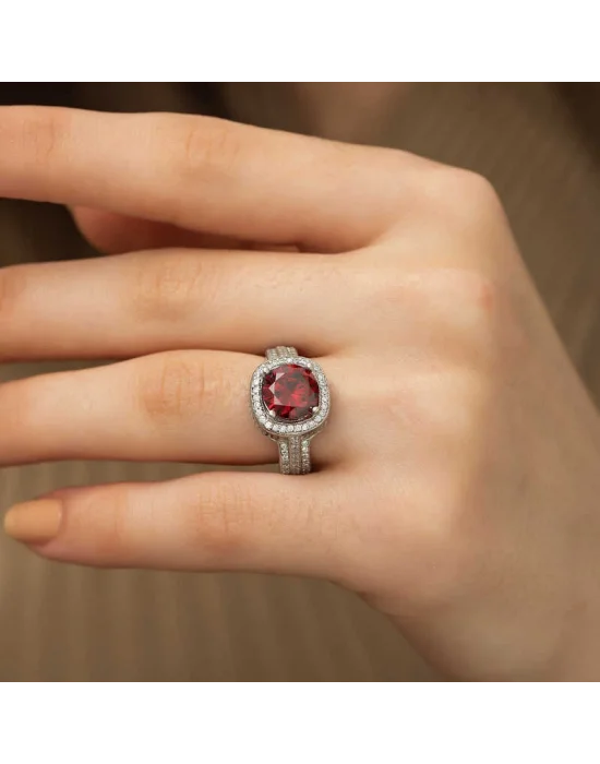 Gümüş Baget Yuvarlak Bayan Yüzük