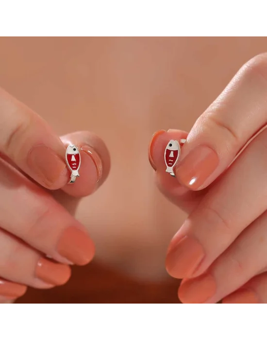 Gümüş Balık Çocuk Küpesi