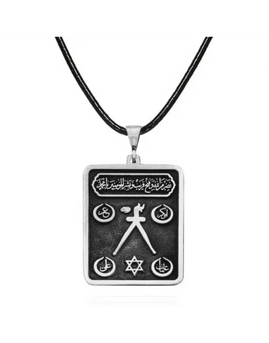 Gümüş Barbaros Hayrettin Paşa Sancağı İşlemeli Kolye