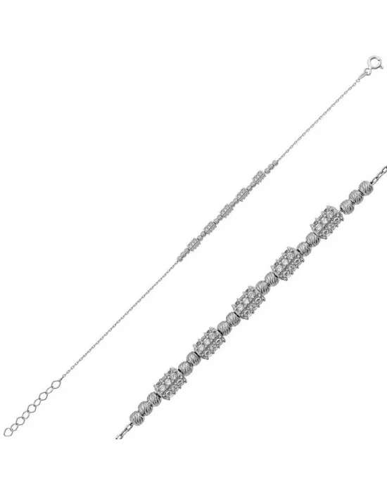 Gümüş Beyaz Dorissa Bayan Bileklik