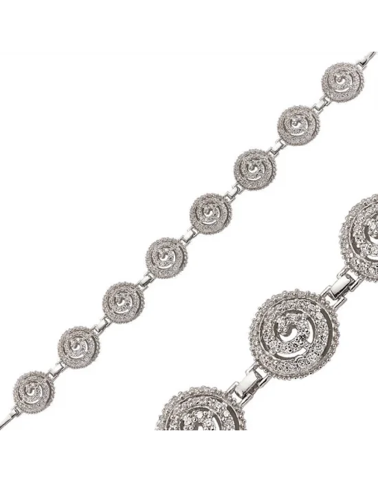 Gümüş Beyaz Taşlı Bayan Bileklik