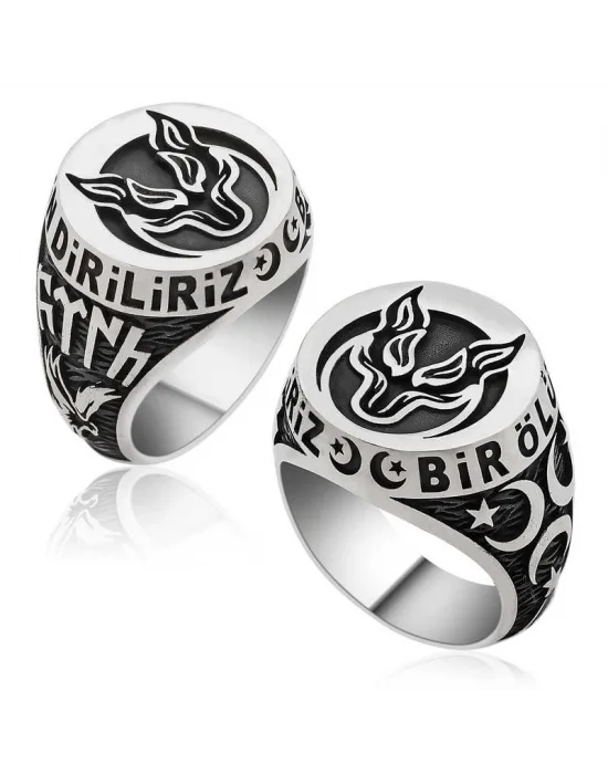 Gümüş Bozkurt Bir Ölür Bin Diriliz Erkek Yüzük