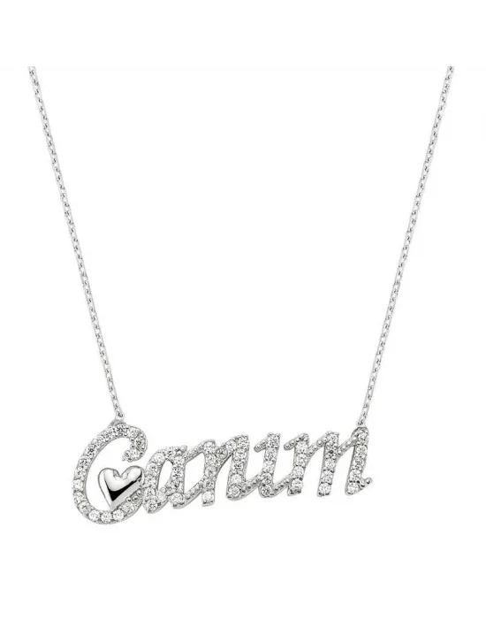 Gümüş Canım Yazılı Bayan Kolye