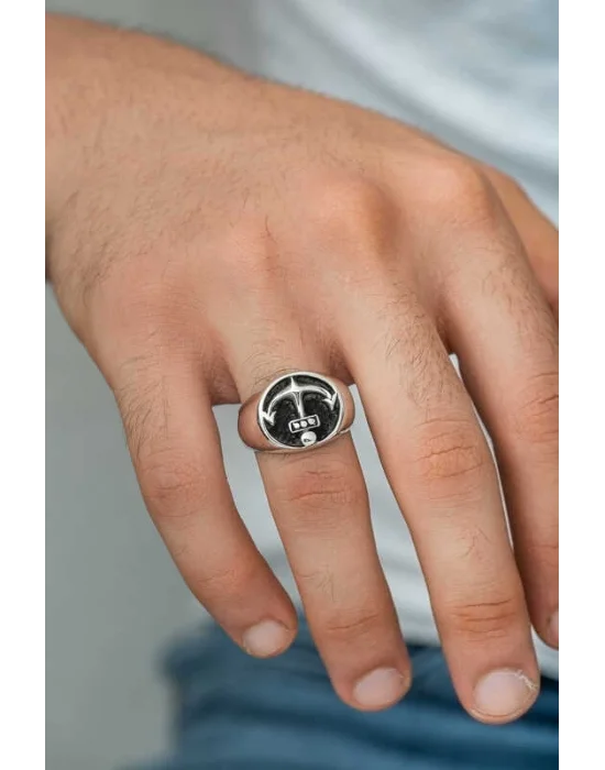 Gümüş Çapa Erkek Yüzük