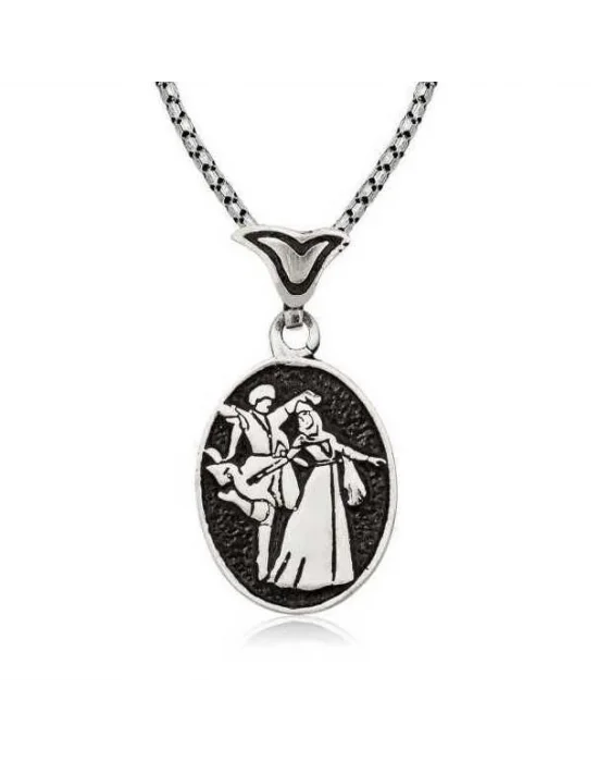 Gümüş Çerkes Erkek Kolye