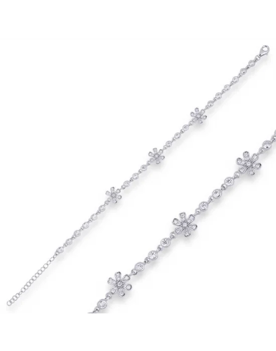 Gümüş Çiçek Bayan Bileklik