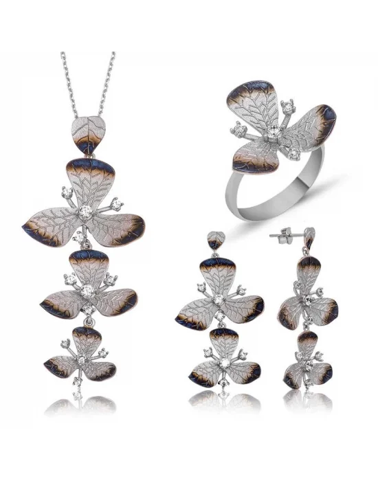 Gümüş Çiçek Bayan Set