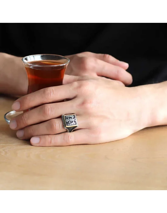 Gümüş Çift Başlı Kartal Erkek Yüzük