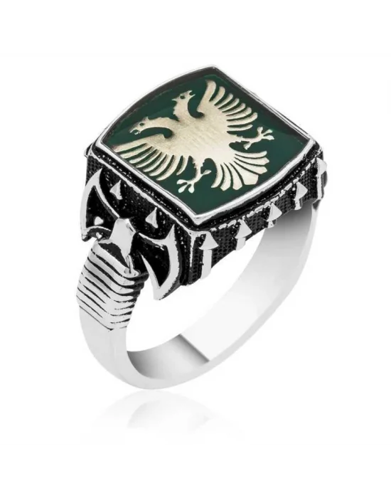 Gümüş Çift Başlı Kartal Yüzük