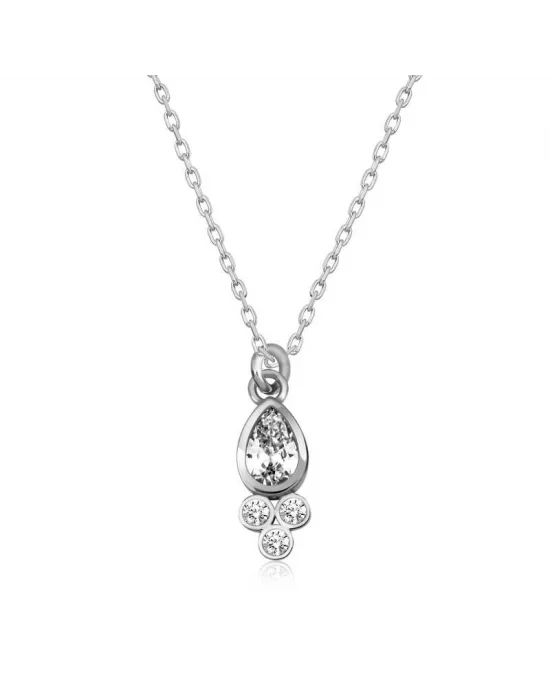 Gümüş Çiğ Damlası Tektaş Bayan Kolye