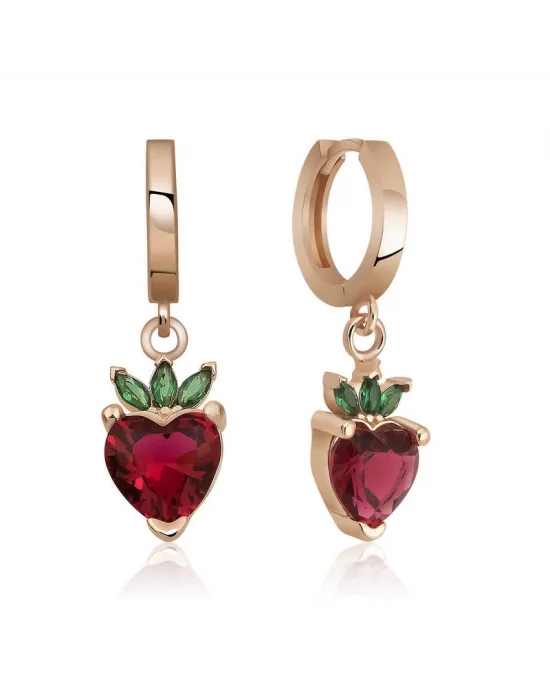 Gümüş Çilek Figür Meyve Küpe