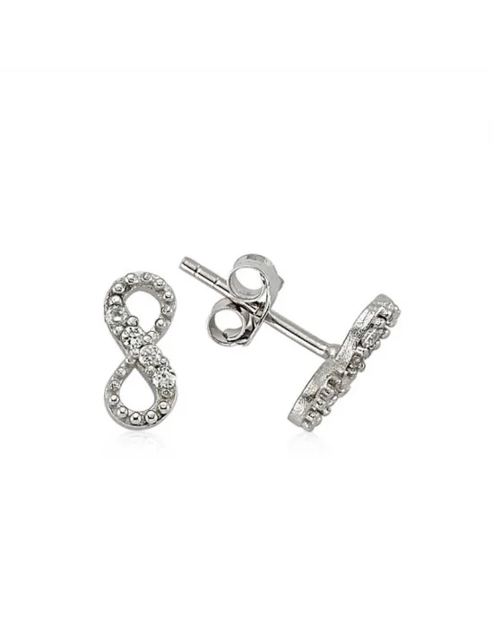 Gümüş Çivili Sonsuzluk Küpe