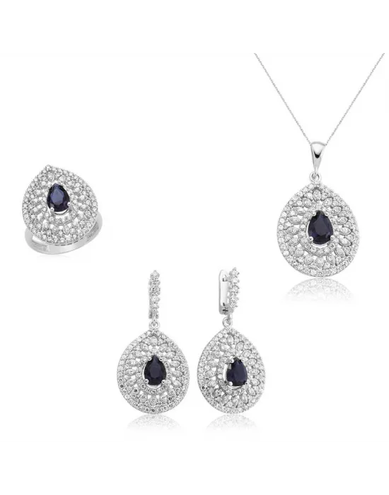 Gümüş Damla Desenli Bayan Set