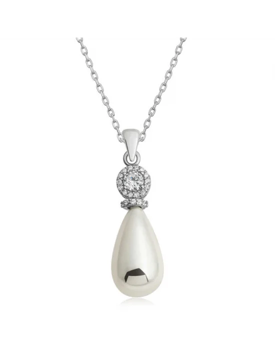 Gümüş Damla İnci Kadın Kolye