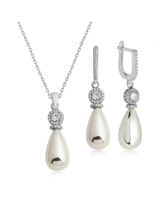 Gümüş Damla İnci Kadın Set
