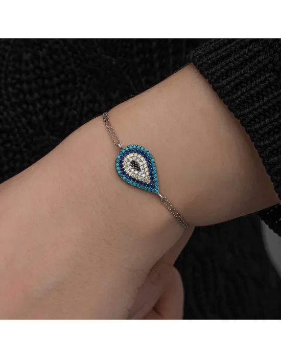 Gümüş Damla Nazar Kadın Bileklik