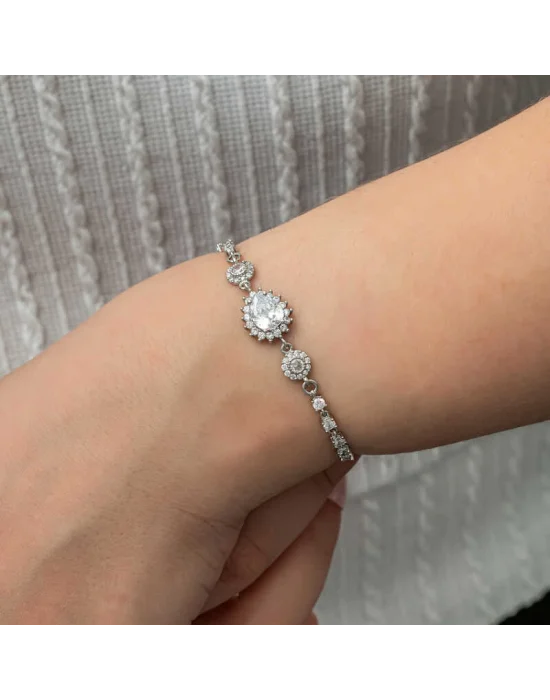 Gümüş Damla Su Yolu Kadın Bileklik