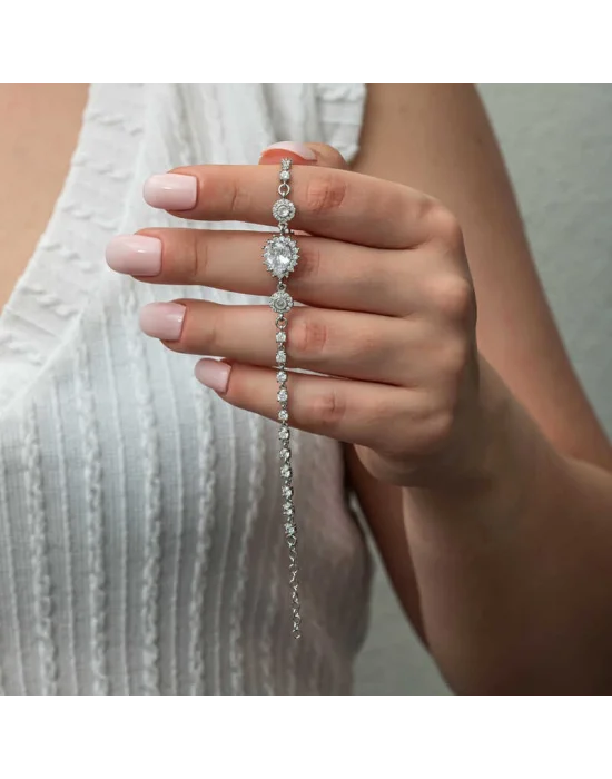 Gümüş Damla Su Yolu Kadın Bileklik